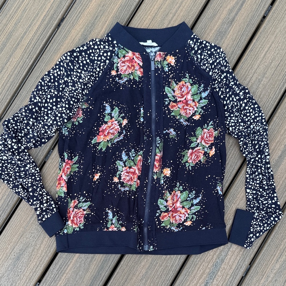 Maurices Navy Floral Kids Jacket